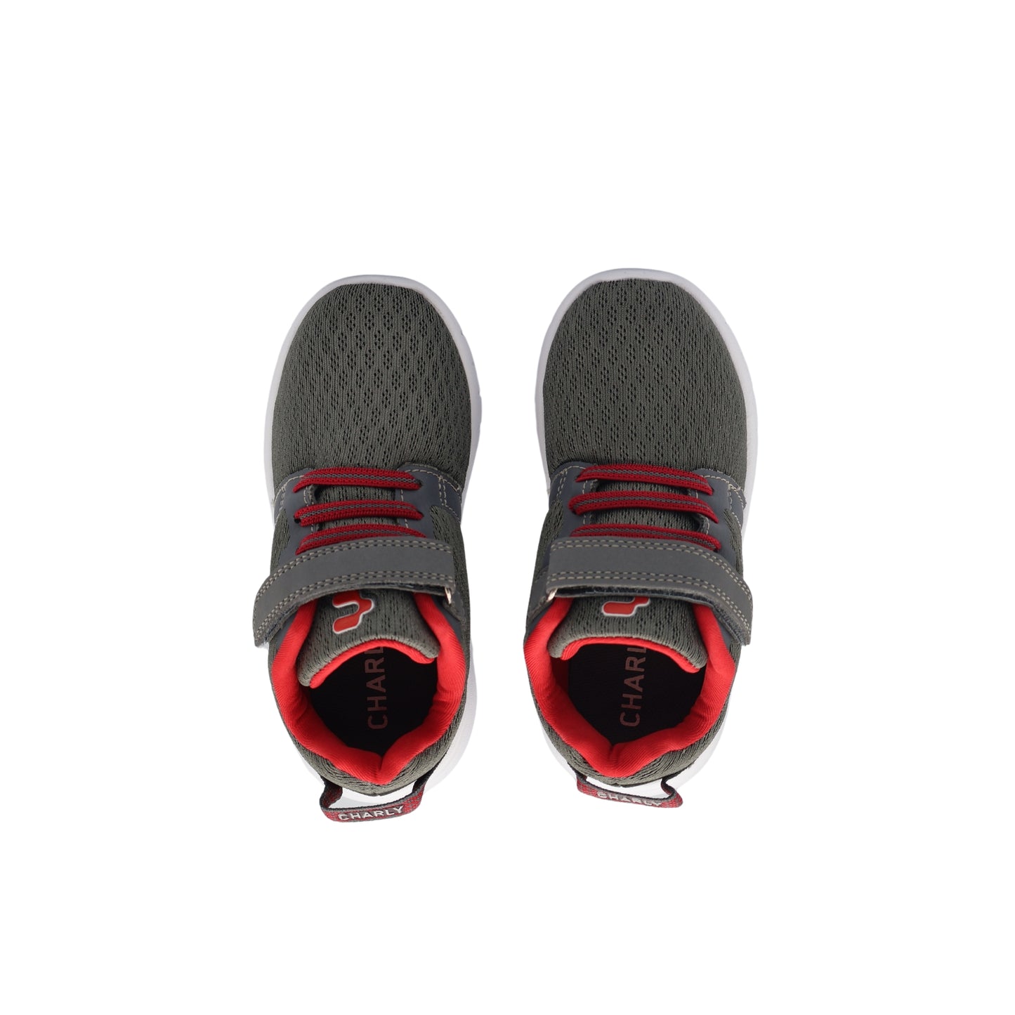 Tenis Charly Relax Light Sport Para Niños Ajustables Velcro Cómodos Ligeros Transpirables - Gris oscuro