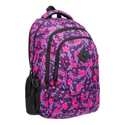 Mochila Escolar Charly Flores Juvenil Reforzada Porta Laptop
