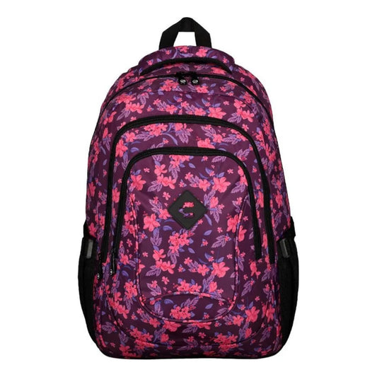 Mochila Escolar Charly Flores Juvenil Reforzada Porta Laptop