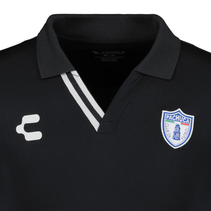 Playera Polo Para Hombre Charly Pachuca Manga Corta Casual Negro