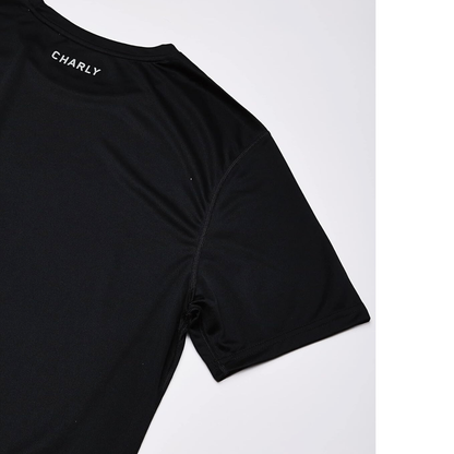 Playera Charly Deportiva 5009378 Negro Transpirable Frescura