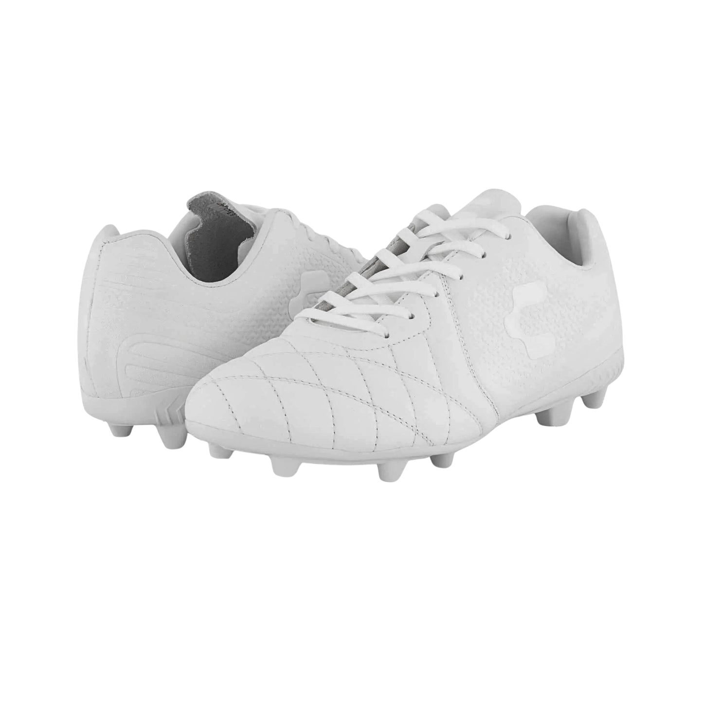 Tacos De Futbol Hombre Charly Comodos De Piel Antideslizante Blancos