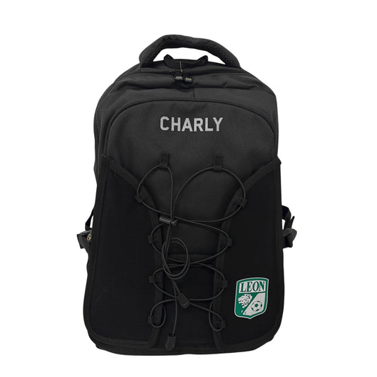 Mochila Charly Club León Deportiva Comoda Mediana Negra Resistente
