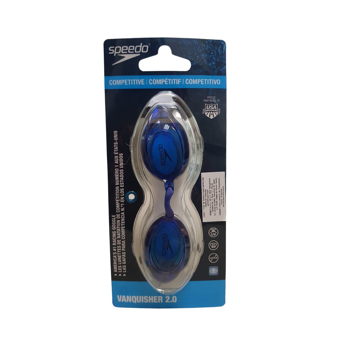 Goggles Unisex Speedo Vanquisher 2.0 7750128 420 Competencia - Azul