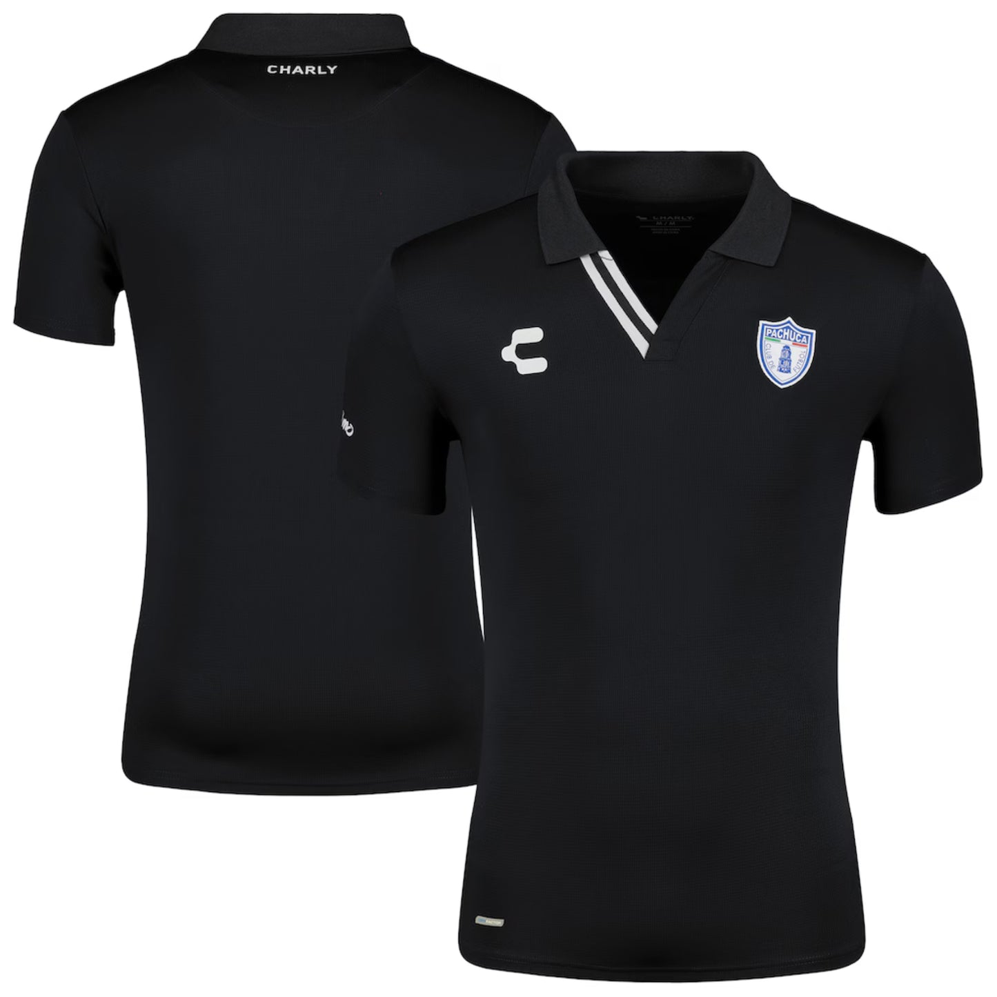 Playera Polo Para Hombre Charly Pachuca Manga Corta Casual Negro