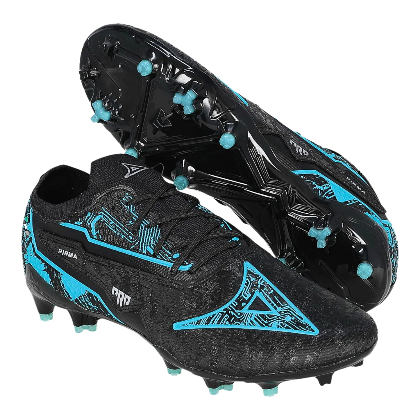 Tacos De Futbol Antideslizantes Pirma Profesionales Confort Negro Azul