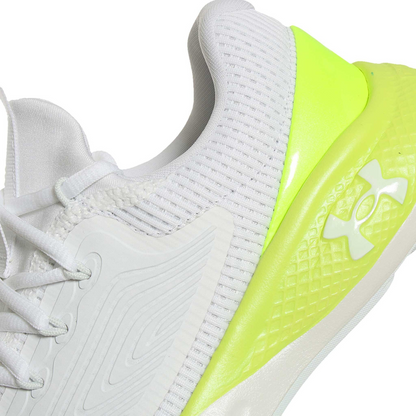 Tenis Under Armour De Hombre Charged Vantage 2 3024873 107 - Blanco/Verde Fluorecente