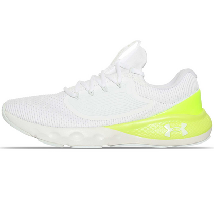 Tenis Under Armour De Hombre Charged Vantage 2 3024873 107 - Blanco/Verde Fluorecente