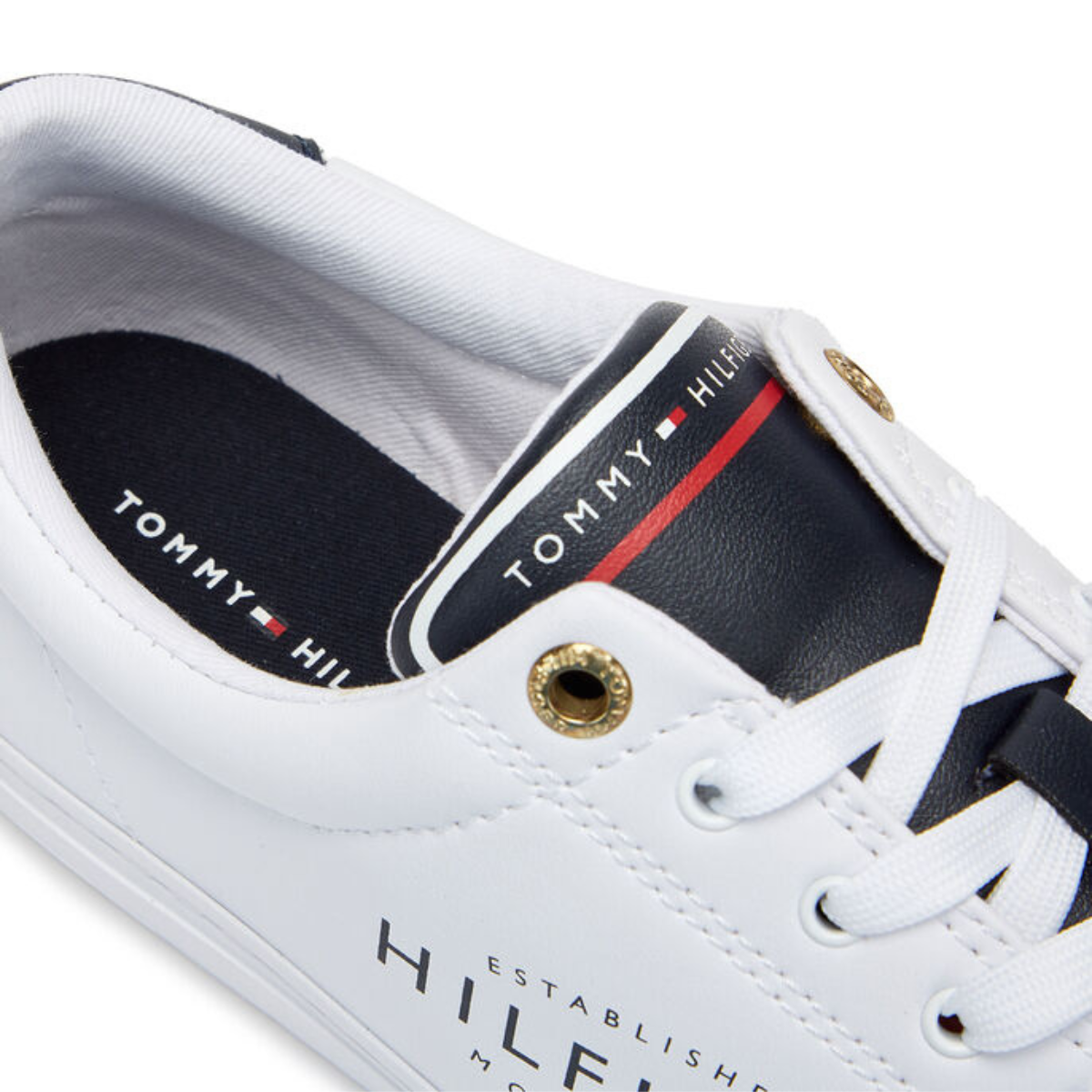 Tenis Para Dama Tommy Hilfiger Every Day Fw0fw06699 Blancos - Blanco/Azul