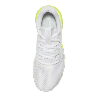 Tenis Under Armour De Hombre Charged Vantage 2 3024873 107 - Blanco/Verde Fluorecente